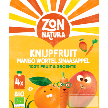 Zonnatura Biologische Knijpfruit Mango Wortel Sinaasappel