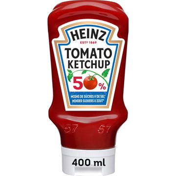 Heinz Tomato Ketchup 50% Minder Suikers en Zout 400 ml