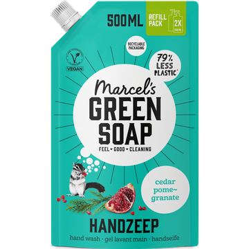 Marcel's Green Soap Handzeep Ceder & Granaatappel Navulling 500 ML