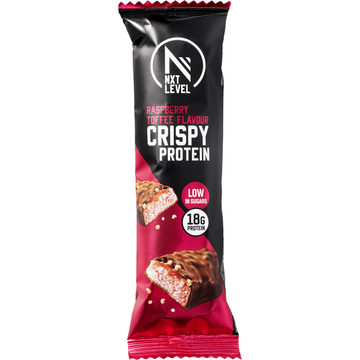 NXTLVL Crispy Proteinereep Raspberry Toffee 55 g
