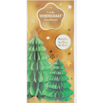 Honingraat Kerstbomen 2 Stuks