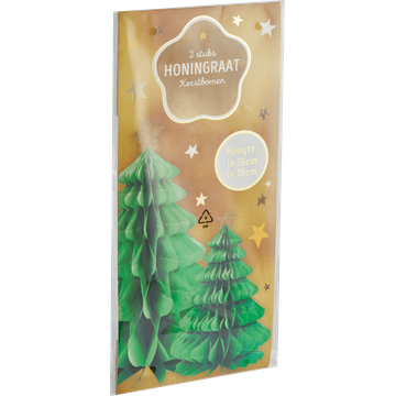 Honingraat Kerstbomen 2 Stuks