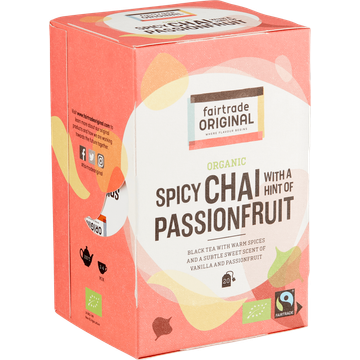 Fairtrade Original Organic Spicy Chai with a Hint of Passionfruit 20 Zakjes 35 g