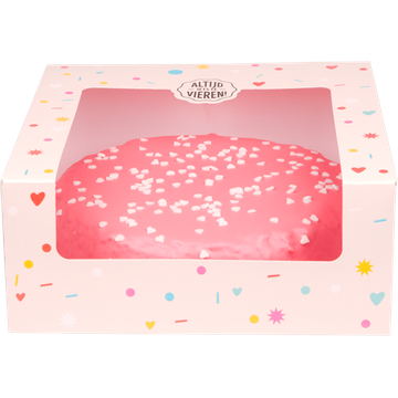Jumbo Roze Chocoladetaart met Hartjes