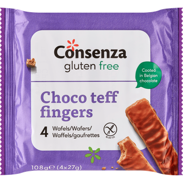 Consenza Gluten Free Choco Teff Fingers 4x27
