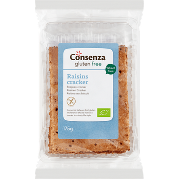 Consenza Gluten Free Rozijnen Cracker 175 g