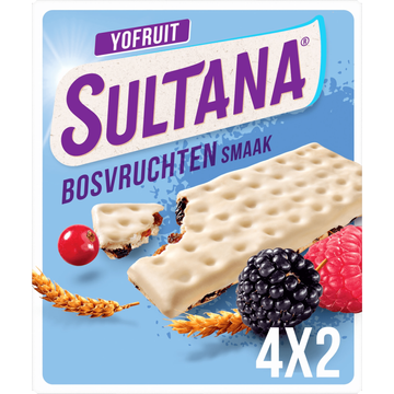 Sultana Yofruit Bosvruchten Smaak 4 x 2 Stuks 143 g