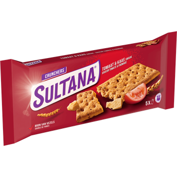 Sultana Crunchers Tomaat & Kaas Smaak 5 Stuks 175 g