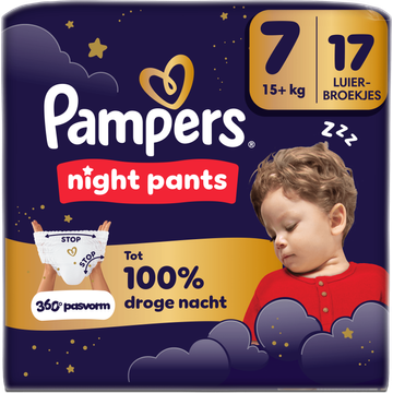 Pampers Night Pants Maat 7, 17 Luierbroekjes