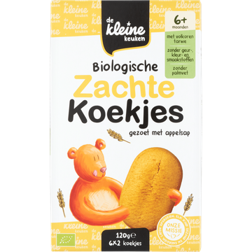 De Kleine Keuken Biologische Zachte Koekjes Gezoet met Appelsap 6+ Maanden 6 x 2 Stuks 120 g