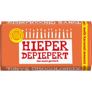 Tony's Chocolonely Hieper de Piepert Melk Karamel Zeezout 180 g