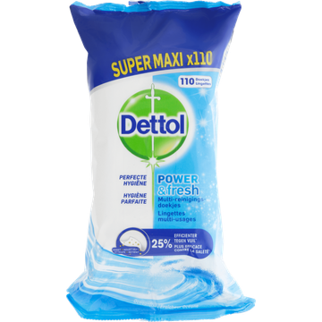 Dettol Multi-Reinigingsdoekjes Power & Fresh Oceaanfris 110 Stuks