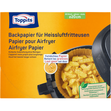 Toppits Airfryer Papier ø20 cm 20 Stuks