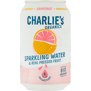 Charlie's Organics Grapefruit Bruisend Water & Geperst Fruit 330 ml