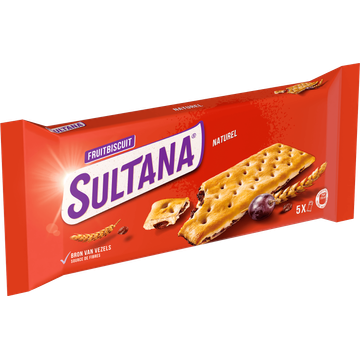Sultana FruitBiscuit Naturel koek 5x3 stuks