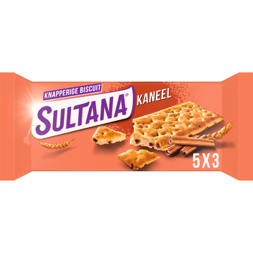 Sultana Knapperige Biscuit Kaneel 5x3 stuks
