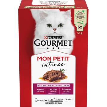 Gourmet Mon Petit Intense Kattenvoer nat met Rund, Kalf en Lam