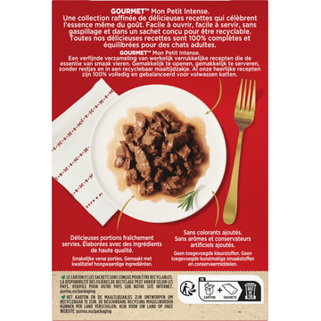Gourmet Mon Petit Intense Kattenvoer nat met Rund, Kalf en Lam
