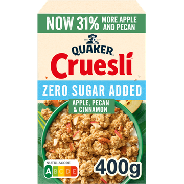 Quaker Cruesli Zero Sugar Added Appel & Pecan & Kaneel 400 gr
