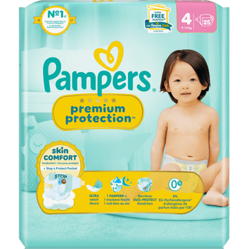 Pampers Premium Protection Maat 4, 25 Luiers