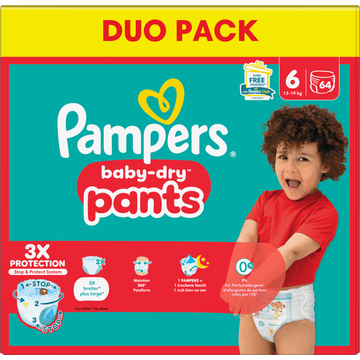Pampers Baby-Dry Pants Luierbroekjes Maat 6, 64 Luierbroekjes