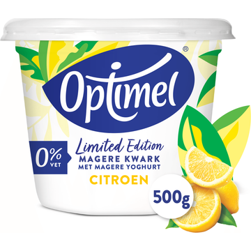 Optimel Magere Kwark met Magere Yoghurt Citroen 0% Vet Limited Edition 500g