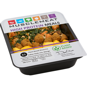 Muscle Meat High Protein Meals Plant Based Shoarma Indian Style Mix, Mango 500 g