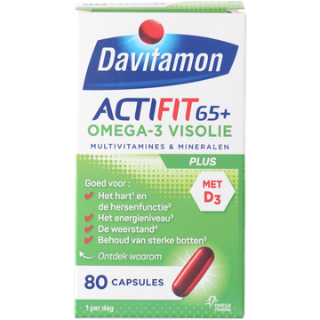 Davitamon Actifit 65+ Omega-3 visolie capsules, 80 stuks