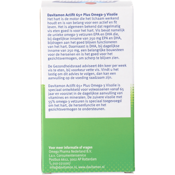 Davitamon Actifit 65+ Omega-3 visolie capsules, 80 stuks
