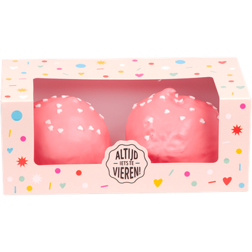 Jumbo - Roze Soezen met Hartjesdecoratie - 2 Stuks