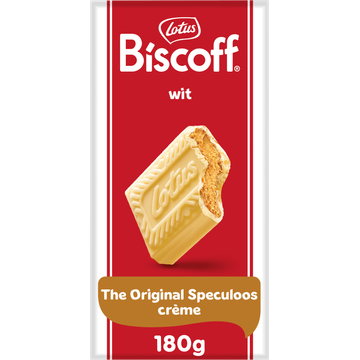 Lotus Biscoff speculoos chocoladereep wit crème 180 g