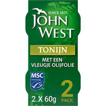 John West Tonijnstukken met een Vleugje Olijfolie 2 x 60g