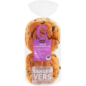 Jumbo - Reuze Rozijnenbollen - 4 Stuks