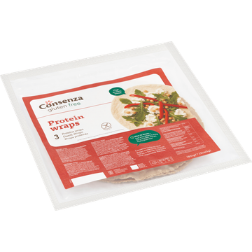 Consenza Glutenvrije proteine wraps 3st 180g