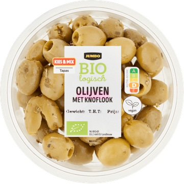 Jumbo Biologisch Olijven met Knoflook 100 g