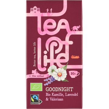 Tea of Life Goodnight Bio Kamille, Lavendel & Valeriaan 20 Theezakjes 20 g