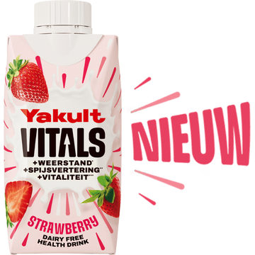Yakult Vitals Strawberry Dairy Free Health Drink 200ML
