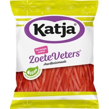 Katja Snoep en Zoetwaren Zoete Veters Aardbeismaak 125gr