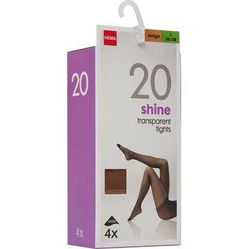 HEMA Panty's Shine To Go - 20 Denier Naturel Maat 36/38