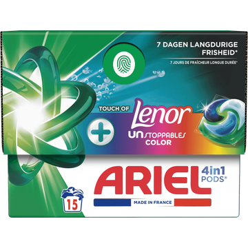 Ariel All-in-1 Pods Wasmiddel +Unstoppable Kleur 15 Wasbeurten