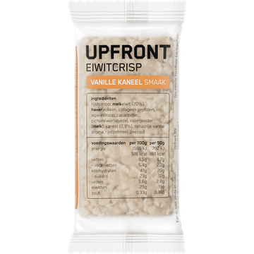 Upfront Eiwitreep Crispy Vanille Kaneel 50g
