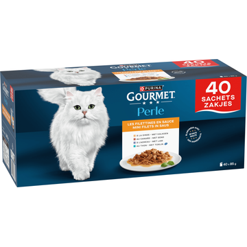 Gourmet Perle Mini Filets in Saus met Eend, Lam, Tonijn, Kalkoen 40 x 85g