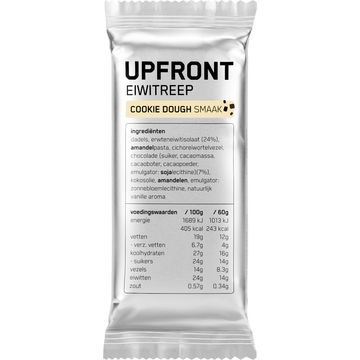 Upfront Eiwitreep Vegan Cookie Dough 60 g