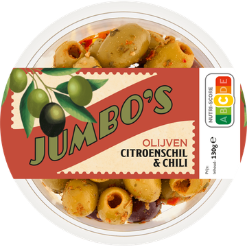 Jumbo's Olijven Citroenschil & Chili 130 g