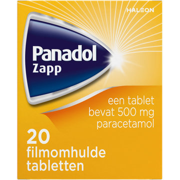 Panadol Zapp 500 mg pijnstillende tabletten, 20 stuks