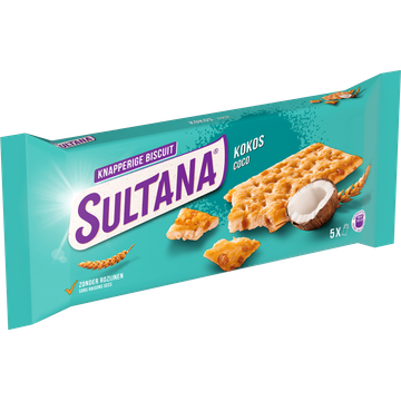 Sultana Knapperige Biscuit Kokos 5x3 stuks