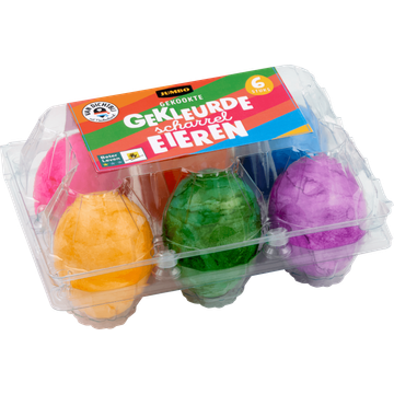 Jumbo Gekookte Gekleurde Scharreleieren 6 Stuks