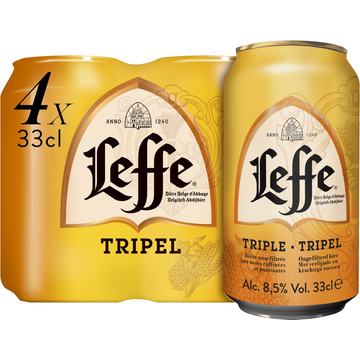 Leffe Tripel Belgisch Abdijbier Blikken 4 x 33 cl
