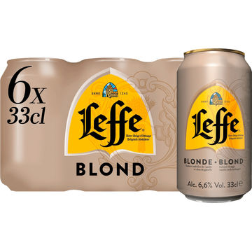 Leffe Blond Belgisch Abdijbier Blikken 6 x 33 cl