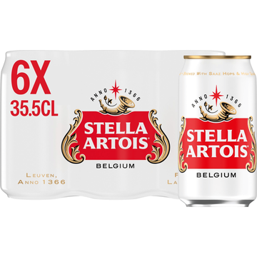 Stella Artois Premium Pilsner Bier Blik 6x355ml